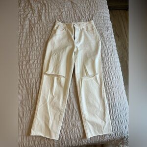 Target Cream Straight Leg Jeans Relaxed Fit
